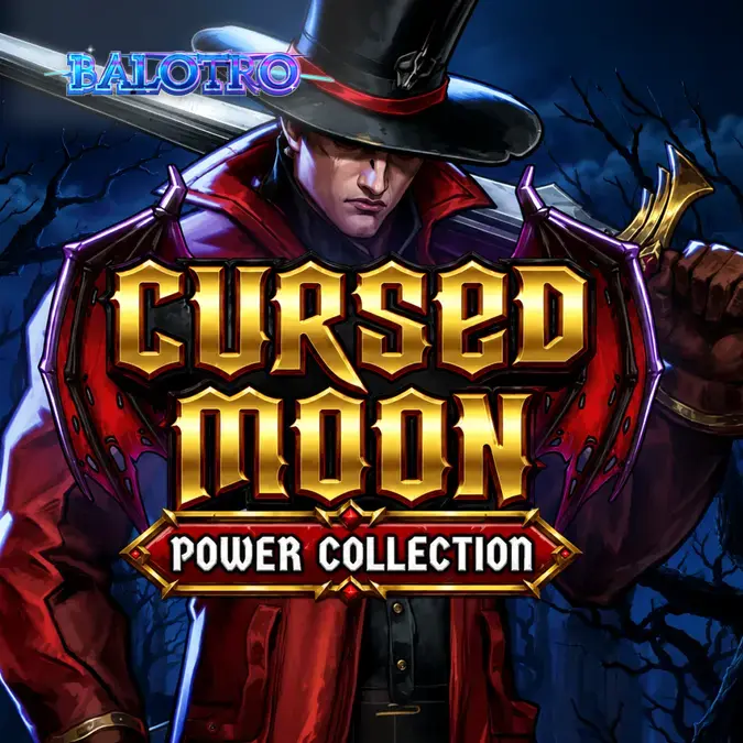 Tampilan visual slot Cursed Moon Power Collection dengan tema gothic